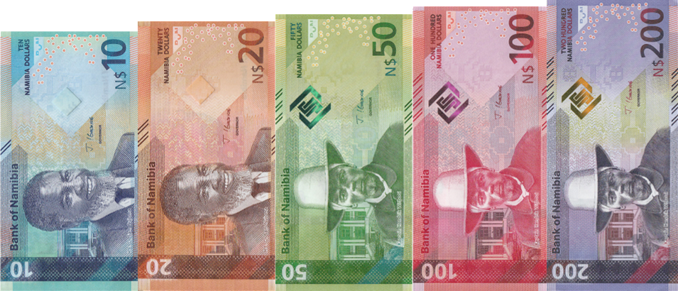 PN20-24 Namibia - 10-200 Dollars (5 Notes) (2025)